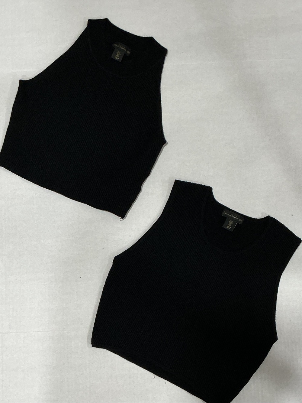 House of Harlow 1960 Black Ribbed Knit Tank Tops - Set of 2
